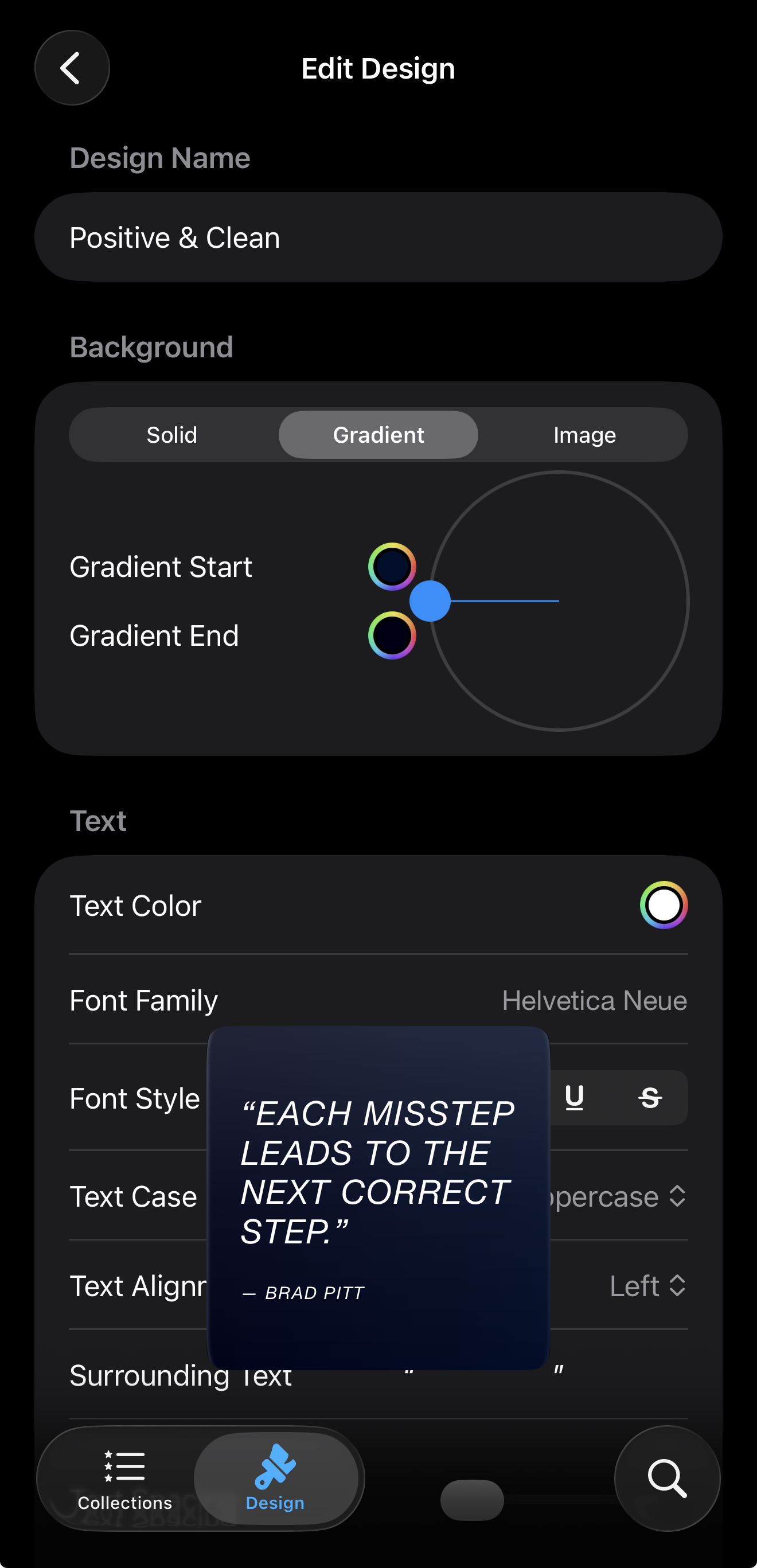 Liquid Quotes app screenshot