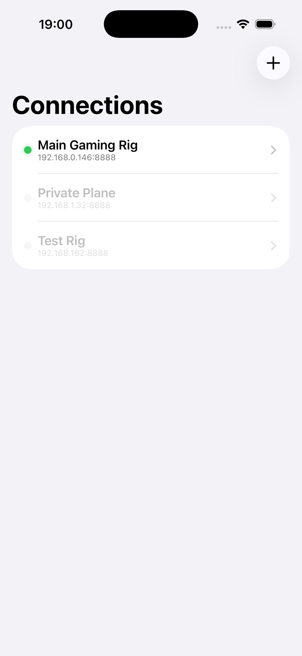 SimClient app screenshot