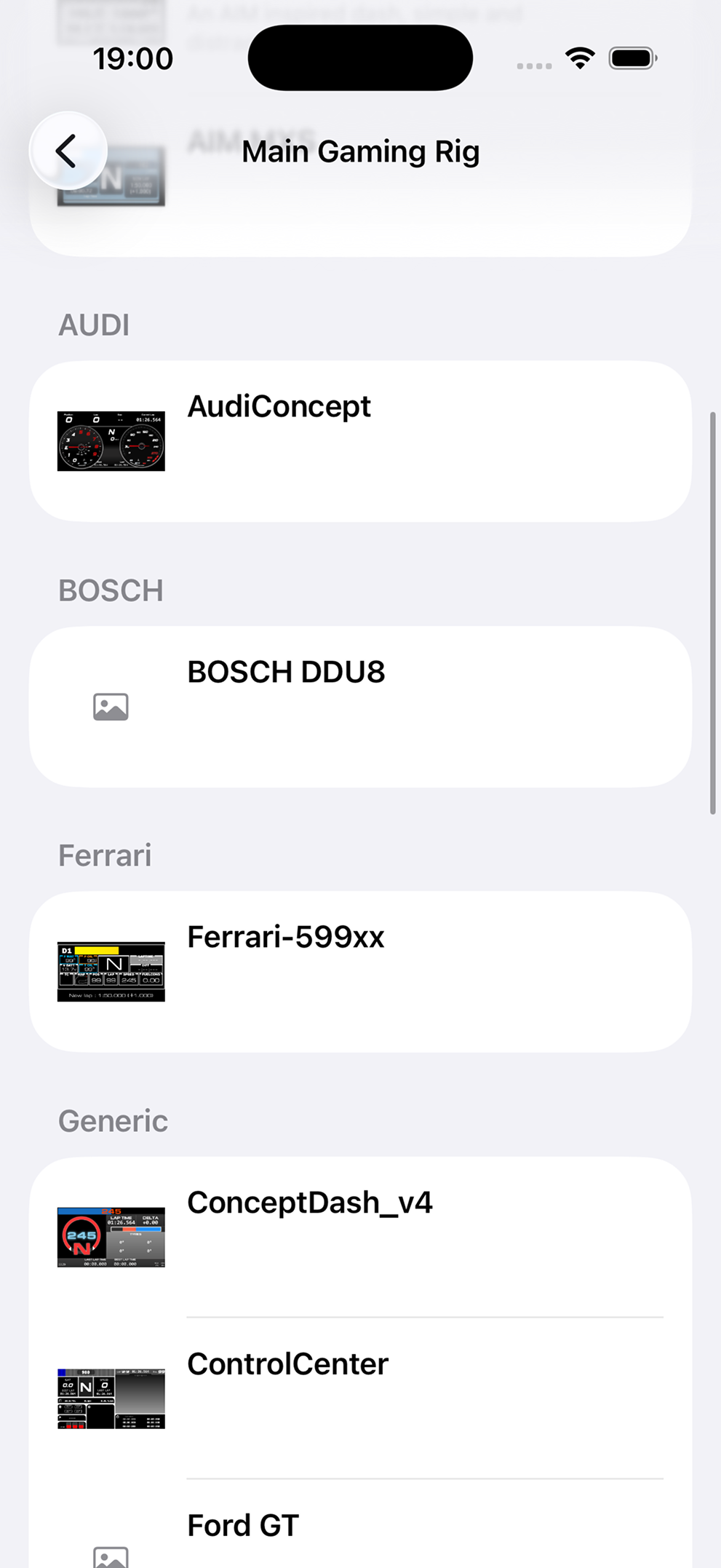 SimClient app screenshot